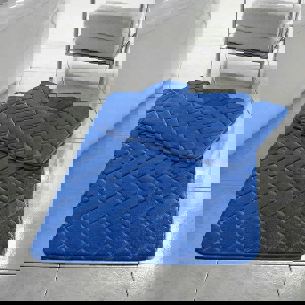 HomeSpace Direct Memory Foam Blocks Anti Slip Bath Mat Set 2 Piece