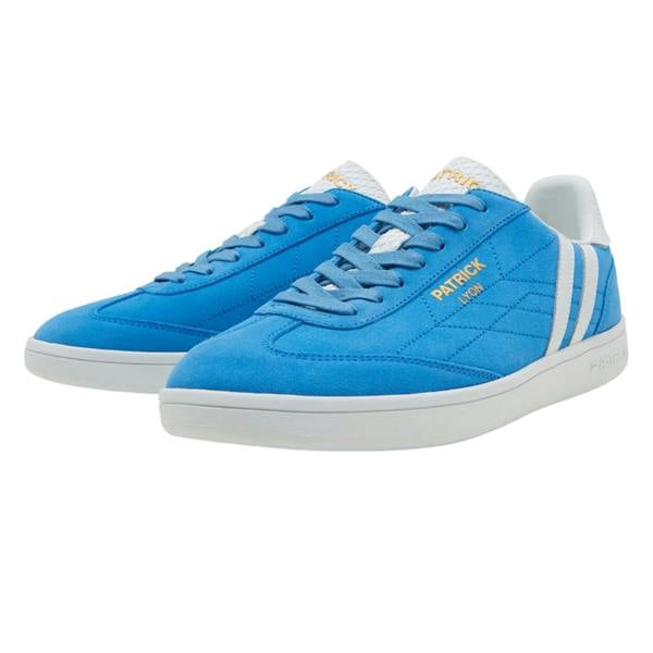 Patrick Mens Lyon Suede Cupsole Trainers - Blue/White - 