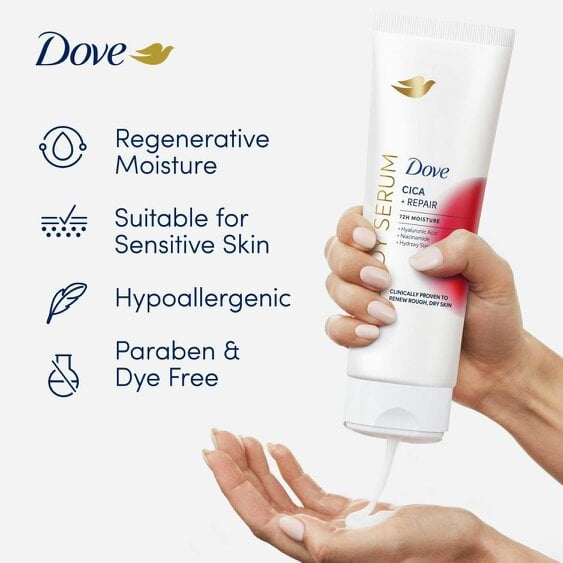 Dove Cica Repair Body Serum Hyaluronic Acid Niacinamide Moisturiser, 12x200ml