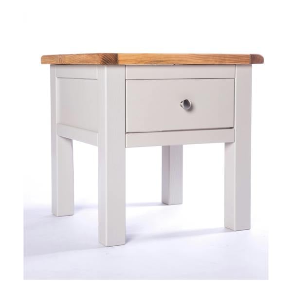 Cabinet Bits Argenta Light Grey 1 Drawer Side Table Satin Chrome Knob