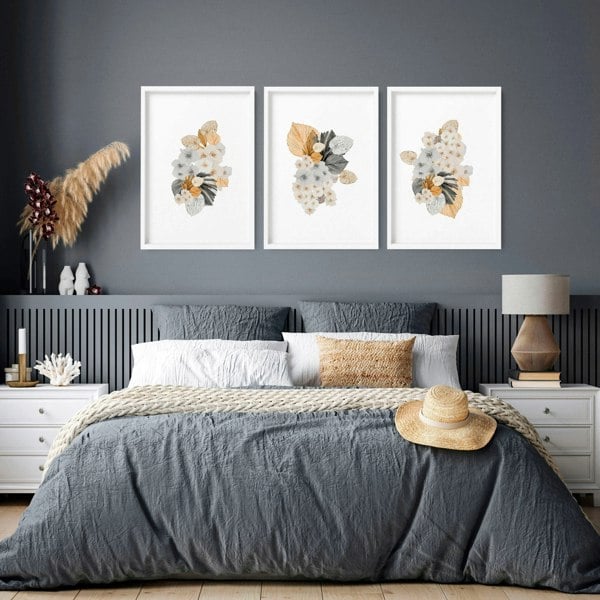 Wall pictures bedroom | set of 3 unique wall art