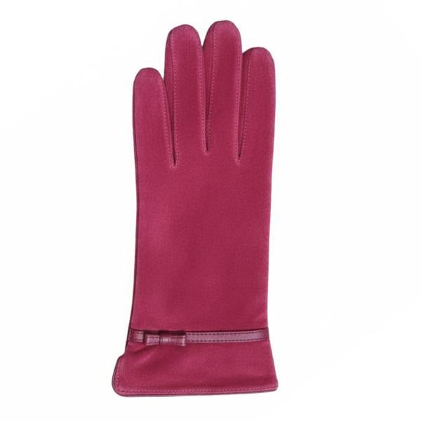 Eastern Counties Leather Womens Suede Bow Gloves - Fuchsia