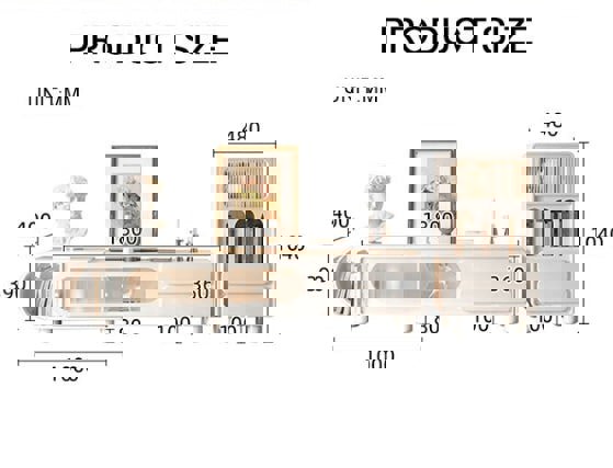 Odelette Living Room Set, Odelette TV Stand And Sideboard, Cream-Weilai Concept-Weilai Concept