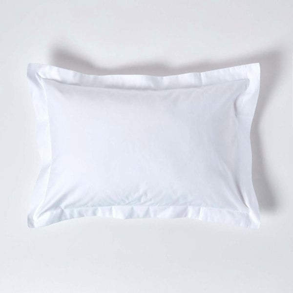 HOMESCAPES Premium 1000 TC Egyptian Cotton Sateen Weave Oxford Pillowcase, Standard Size