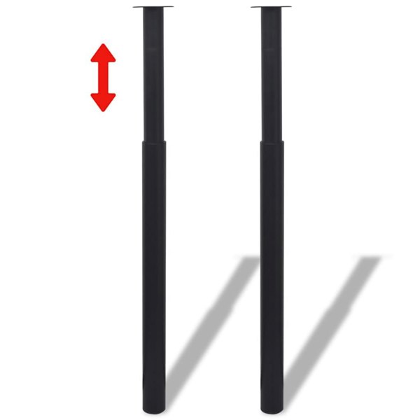 Berkfield 2 Telescopic Table Legs Black 710 mm-1100 mm