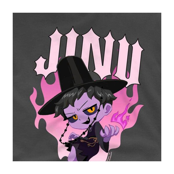 K-Pop Demon Hunters Childrens/Kids Jinu Flaming Heart T-Shirt - Charcoal