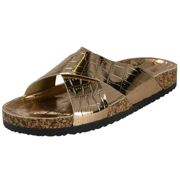 Spot On Ladies Spot On Open Toe Slip On Mule