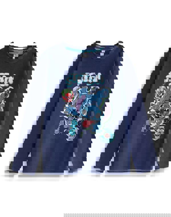 Lilo & Stitch Boys Blue Character Long Sleeve Long Leg Pyjama Set