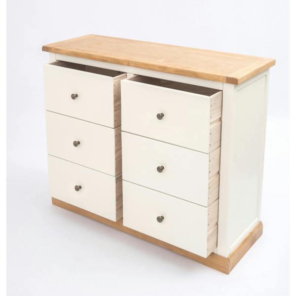 Cabinet Bits Trevi 6 Drawer Chest of Drawers Brass Knob