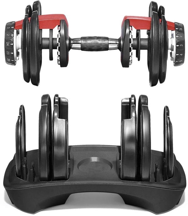 Strongology Home Fitness Pair Adjustable Smart Dumbbell from 2.5kg up to 24kg Training Weights