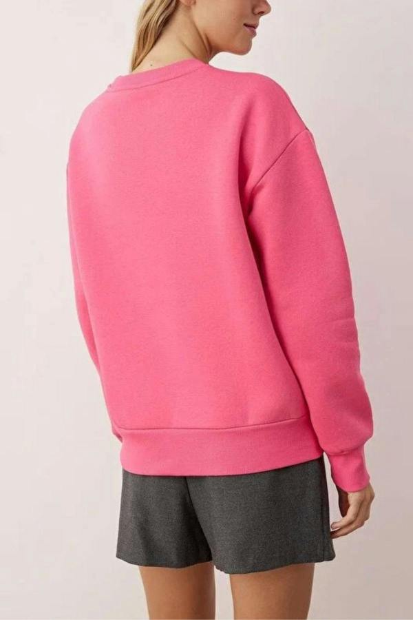 WOVCOR Animal Embroidered Thick Fleece Knit Sweatshirt