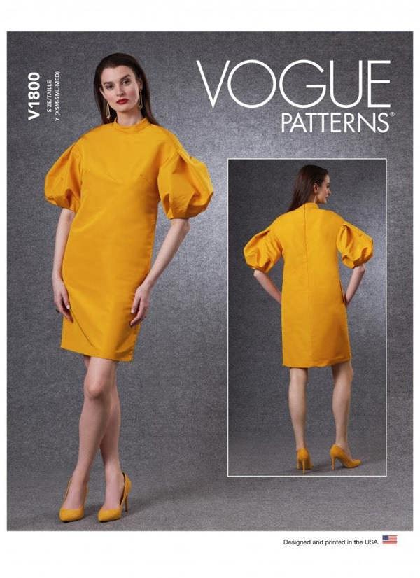 Vogue Sewing Pattern 1800, Dresses for Women, Y (XS-S-M) - Intermediate