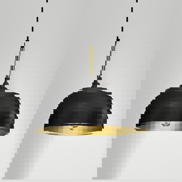 Milagro Pendant Lamp Lincoln Black/Gold 1XE27 35cm