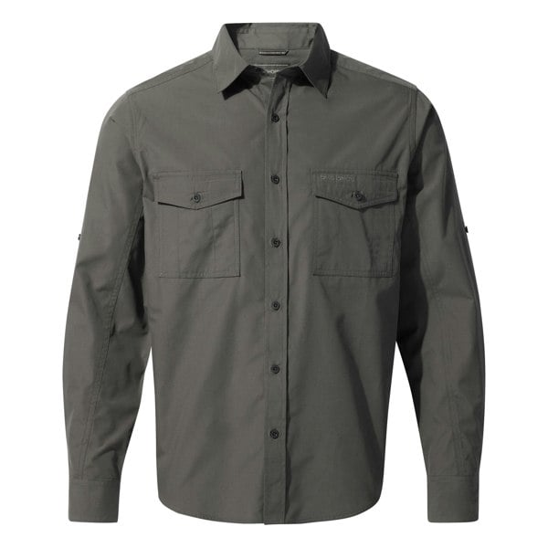 Craghoppers Mens Expert Kiwi Long-Sleeved Shirt - Carbon Grey