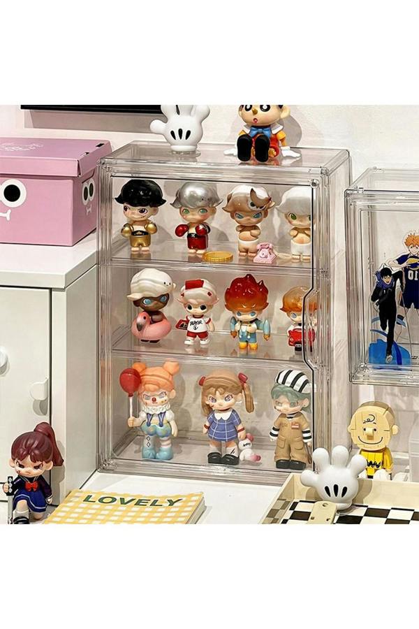 Living and Home 3-Tier Storage Display Case Wall Mount Transparent Toy Storage Box