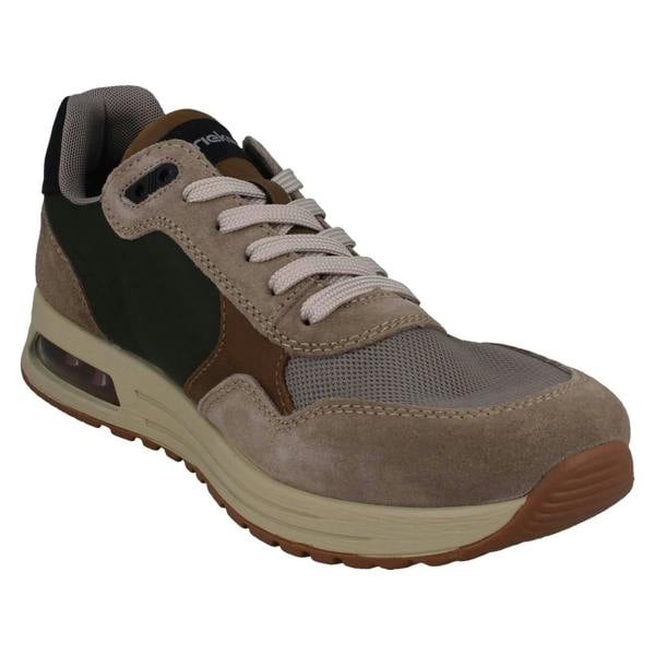 Rieker Mens Rieker Casual Lace Up Suede Leather Trainers B1000