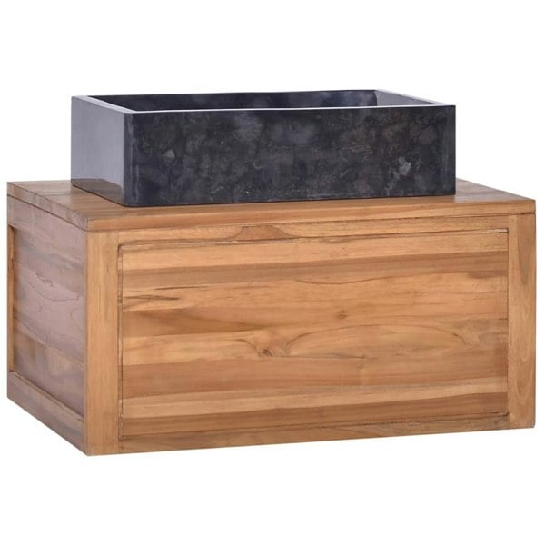 Berkfield Wall-mounted Bathroom Cabinet 60x45x30 cm Solid Teak Wood