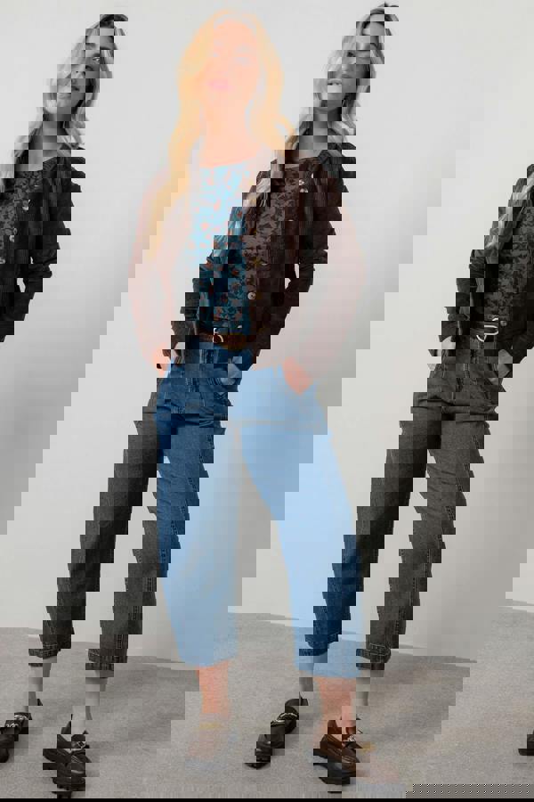 Lily & Me Rene Stretch Jumbo Cord Jacket Chocolate