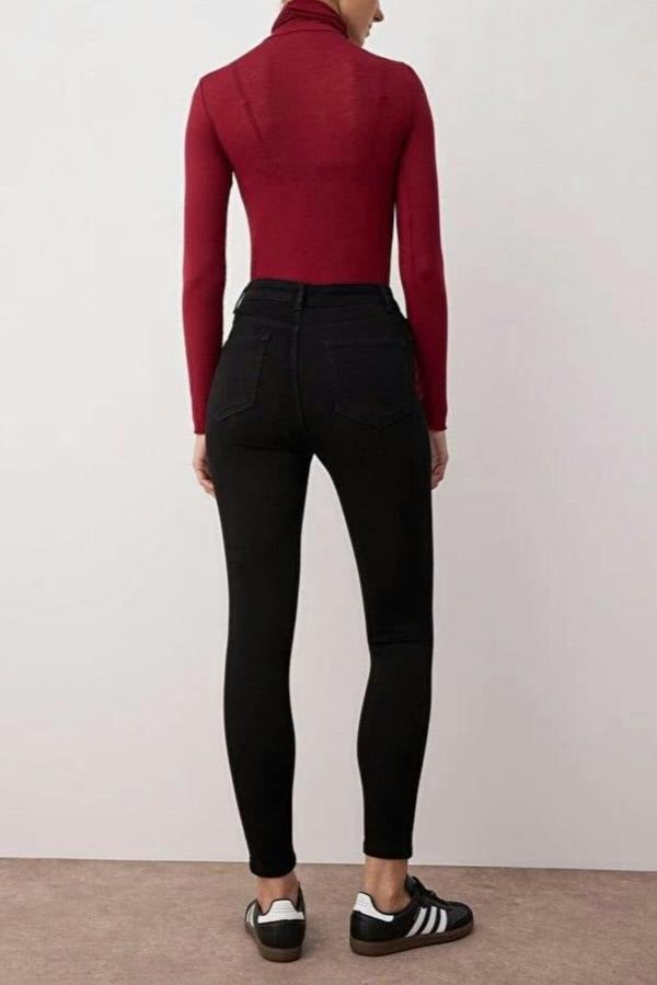 WOVCOR Fitted High Waist Skinny Jeans