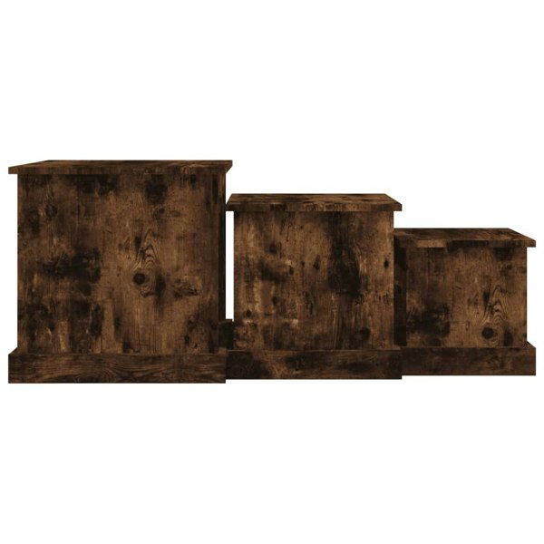 Berkfield Nesting Tables 3 pcs Smoked Oak Engineered Wood