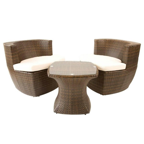 Cozy Bay Furniture Cozy Bay Provence Rattan 2 Seater Square Tea For Two Set in Cappuccino