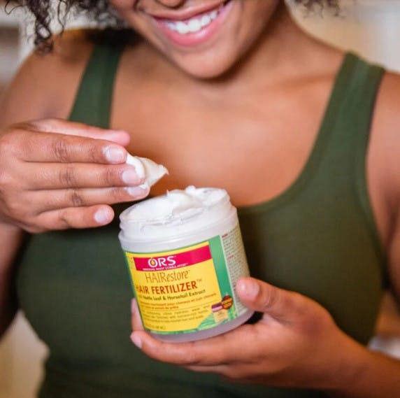 ORS Hair Fertilizer  a unique formula is enriched with natural ingredients like nettle extract, horsetail extract, and rosemary oil, which are known for their ability to promote healthy hair growth.