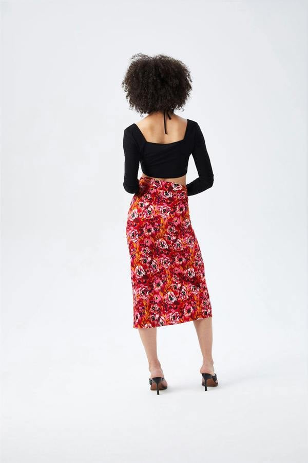 Urban Bliss Fuschia Gathered Detail Midi Skirt