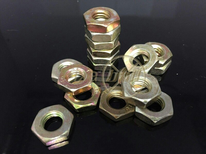 Fixaball Metric Thin Half Lock Nuts BZP Zinc