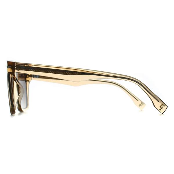 Police Sunglasses SPLN35V Champ 9 0L77 Shiny Yellow Brown Havana Green Gradient
