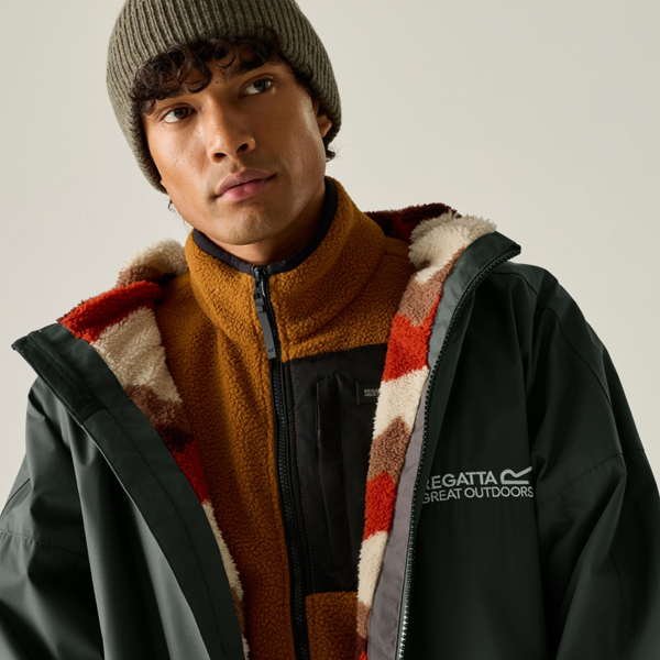 Regatta Unisex Adult Abstract Mountain Waterproof Changing Robe - Iron