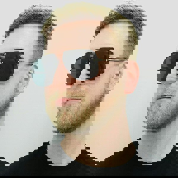 Tom Ford Sunglasses Hugo 02 FT1003 45V Shiny Light Brown Blue Grey