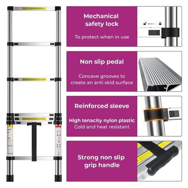 Neo 3.8M Extendable Steel Foldable Telescopic Ladder