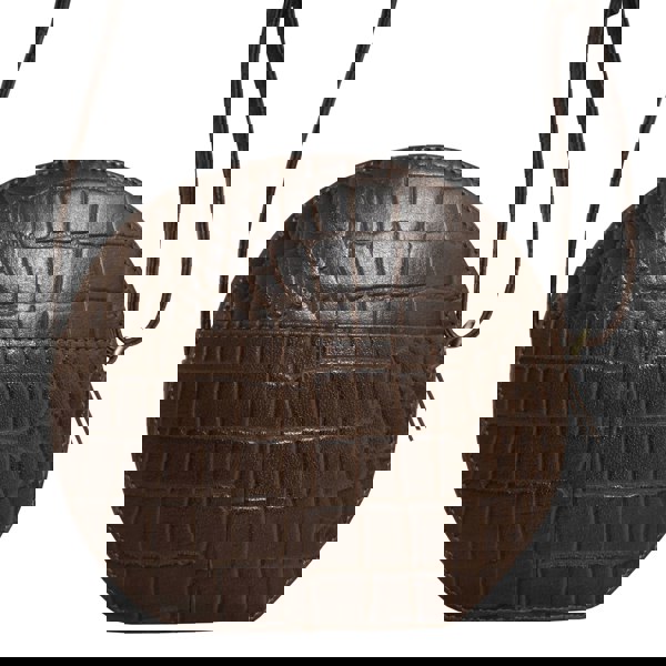 Assots London 'Jane' Tan Croc Leather Round Designer Crossbody Bag