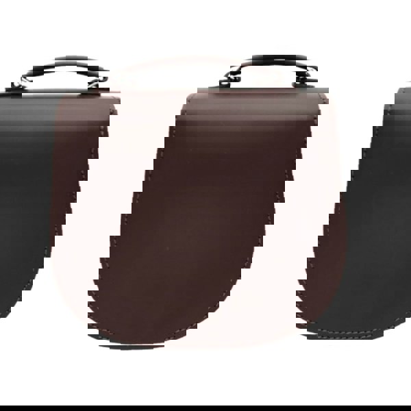 Zatchels Handmade Leather Twist Lock Saddle Bag - Dark Brown