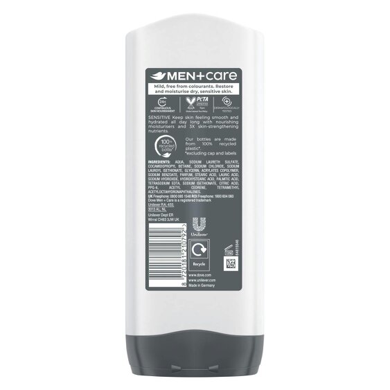 Dove Men+Care Sandalwood + Vanilla 3-in-1 Hair, Face and Body Wash 6x400ml