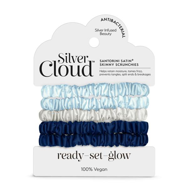 Silver Cloud Beauty Silver Cloud Satin+ Skinny Hair Scrunchie Santorini 5 Pack