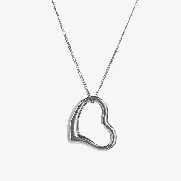 T. H. Baker 9ct White Gold Small Open Heart Pendant 5-61-4243