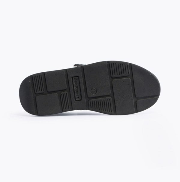 Hush Puppies ROWAN Boys Leather School Shoes Black