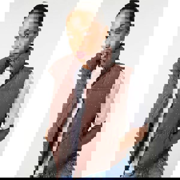 Pink Vanilla Diamante Puffer Gilet