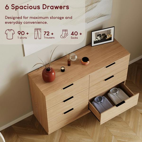Vida Designs Trega 6 Drawer Chest, Black