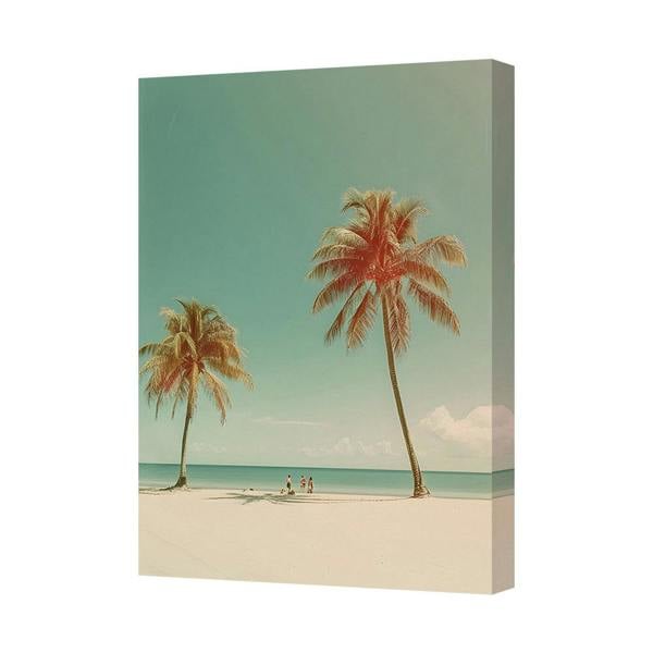Benjamin Tate Design Palm Tree Beach Canvas Wall Art Tropical Coastal Decor 8209