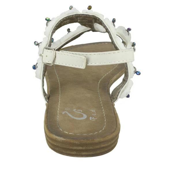 Spot On Ladies Spot On Beaded Flower Sandal