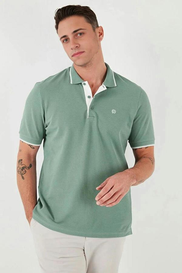 WOVCOR 100% Cotton Button-Down Regular Polo Collar Men's T-Shirt