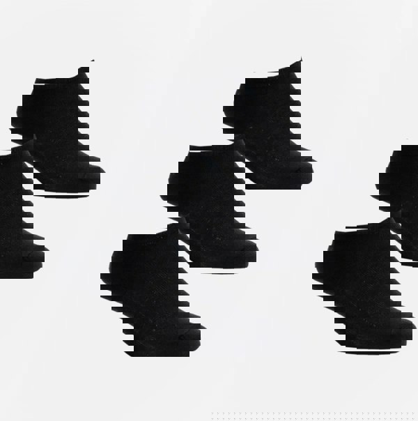 Shuperb 3 Pack Womens Trainer Socks Black: One Size