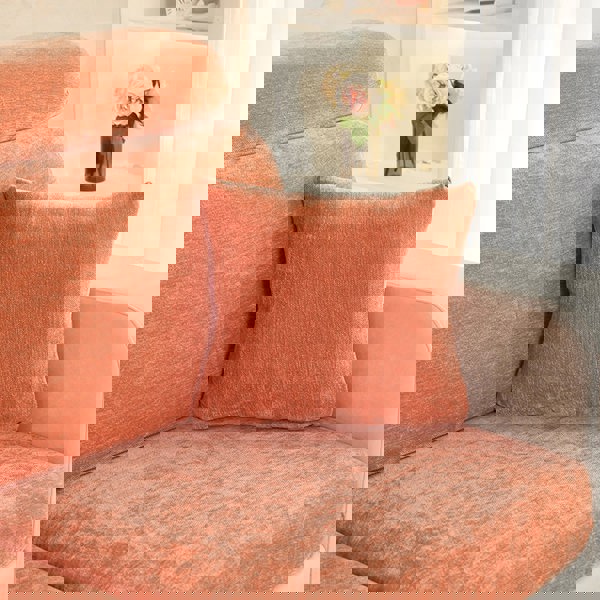 Anyhouz Anyseat Sofa Cover Rustic Orange L-Shape Polyester Chenille Thick Stretchable Cushion For Living Room Enlarge Size Large