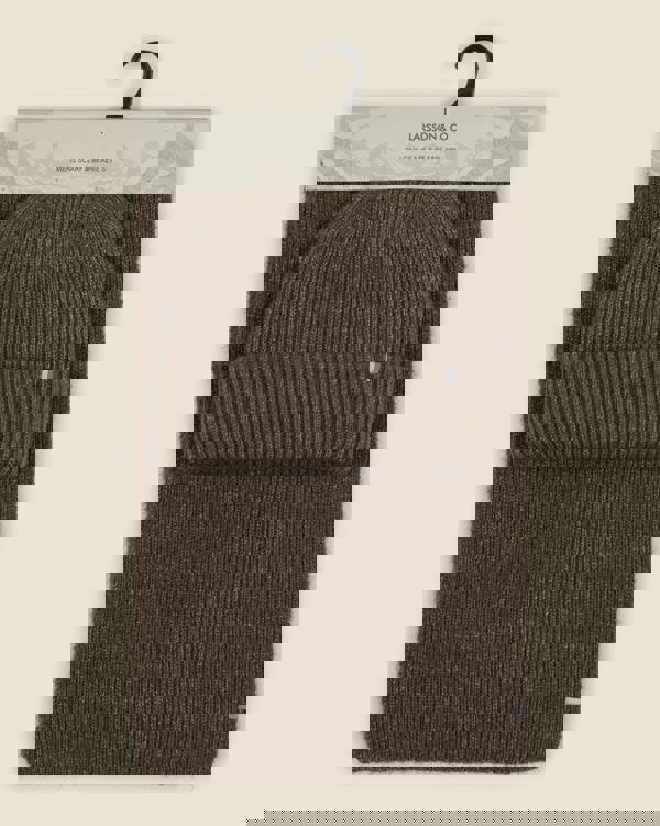 Larsson & Co Vanda - Mixed Yarn Scarf & Beanie Set