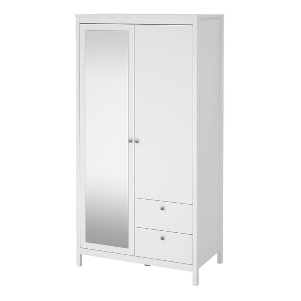 Wyld Haus Gossmere White Wardrobe 2 Doors 2 Drawers