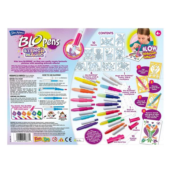 BLOPENS Stencil Magic – Colour-Changing Airbrush Art Kit