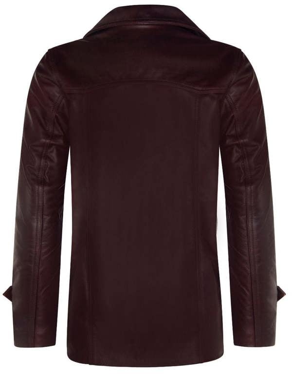 Infinity Leather Men’s Brown Vintage Trench Style Leather Coat-Macau
