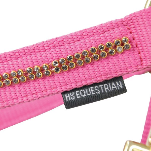 Hy Sparkle Horse Headcollar and Leadrope Set - Pink/Gold